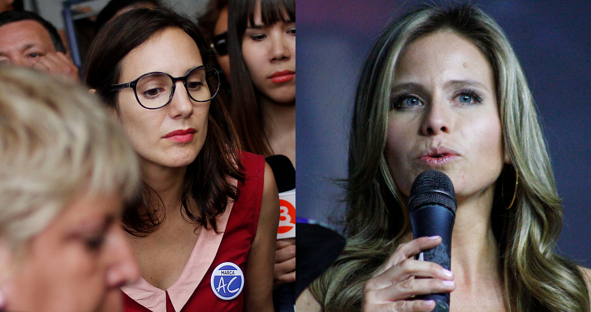 Blanca Lewin en una actividad pública. A su lado, Soledad Onetto aparece hablando en un evento.