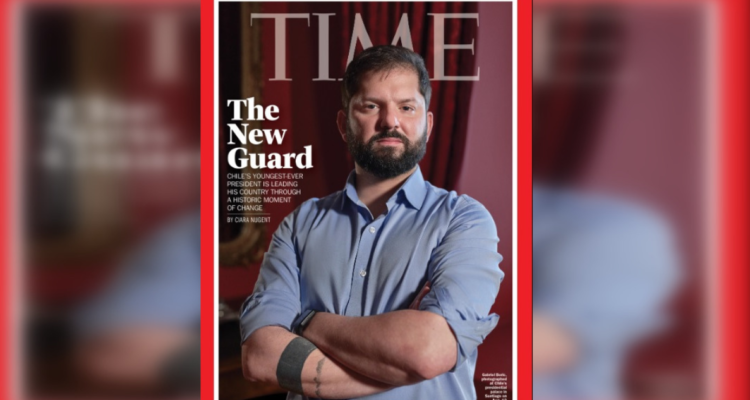 Gabriel Boric en la portada de revista Time