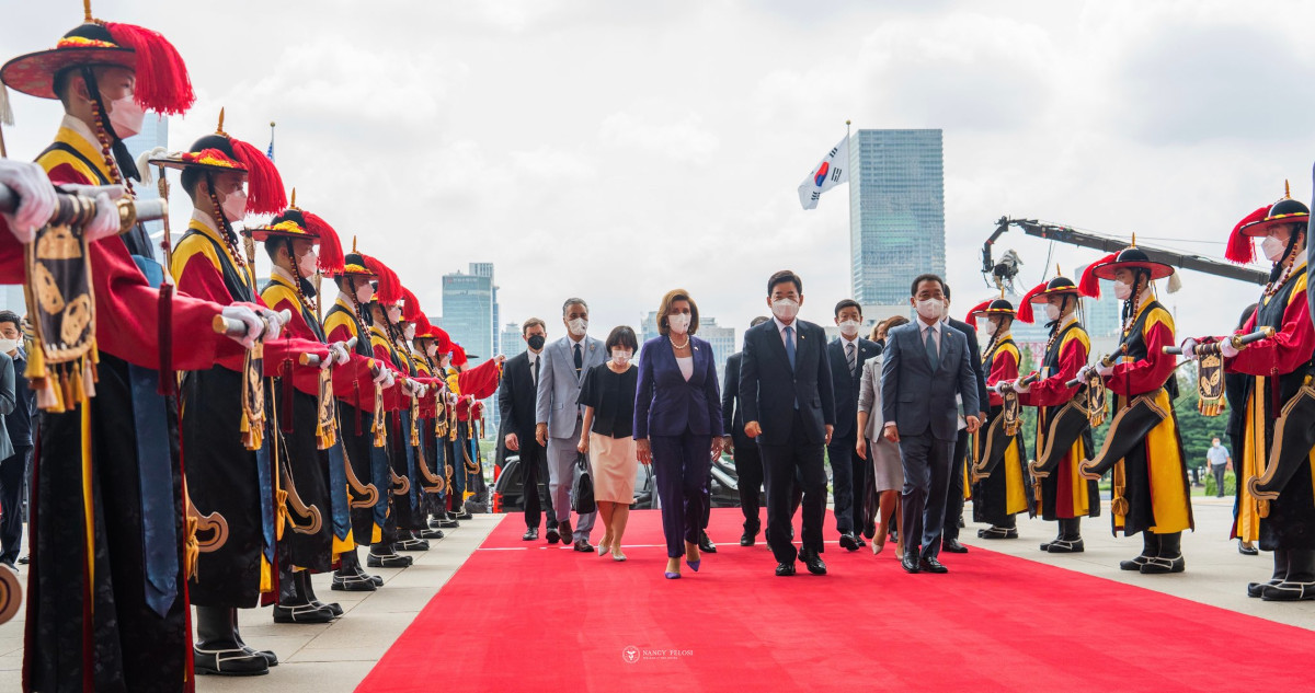 Nancy Pelosi en Corea del Sur.