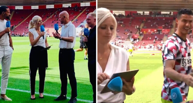 Cristiano Ronaldo y su desaire en vivo a la periodista Lynsey Hipgrave.