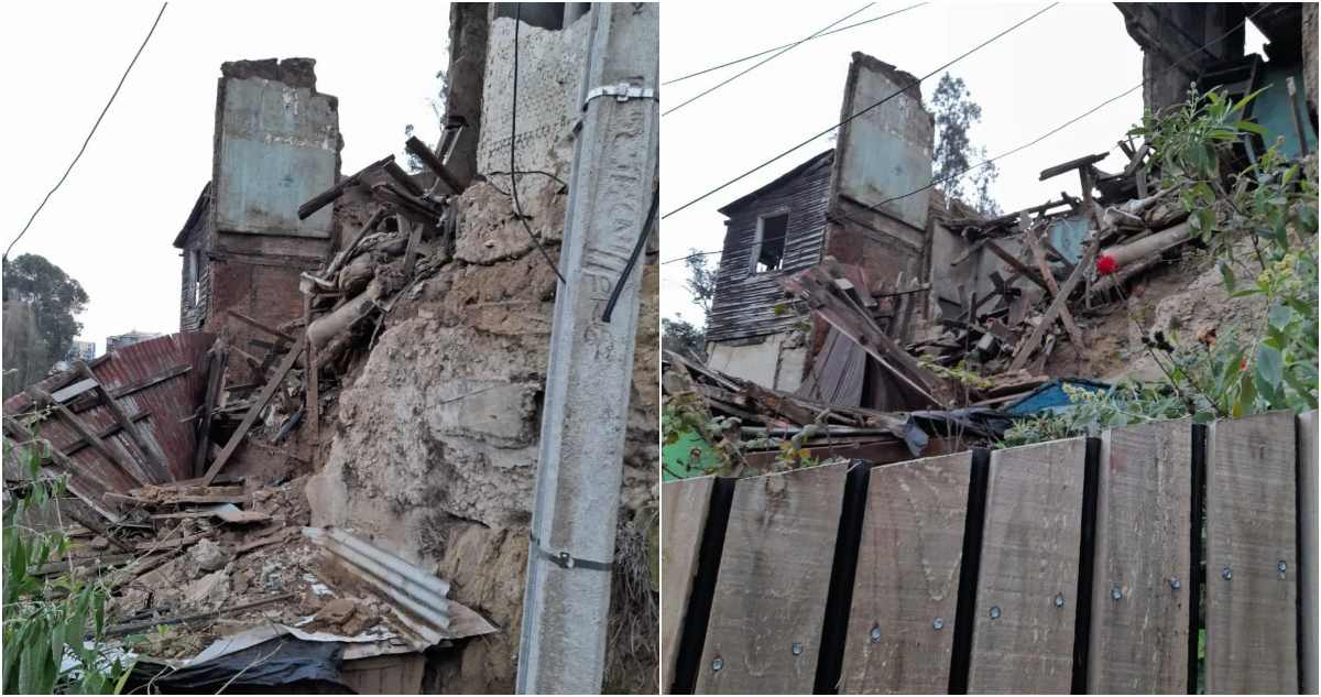 Derrumbe de casona Valparaíso