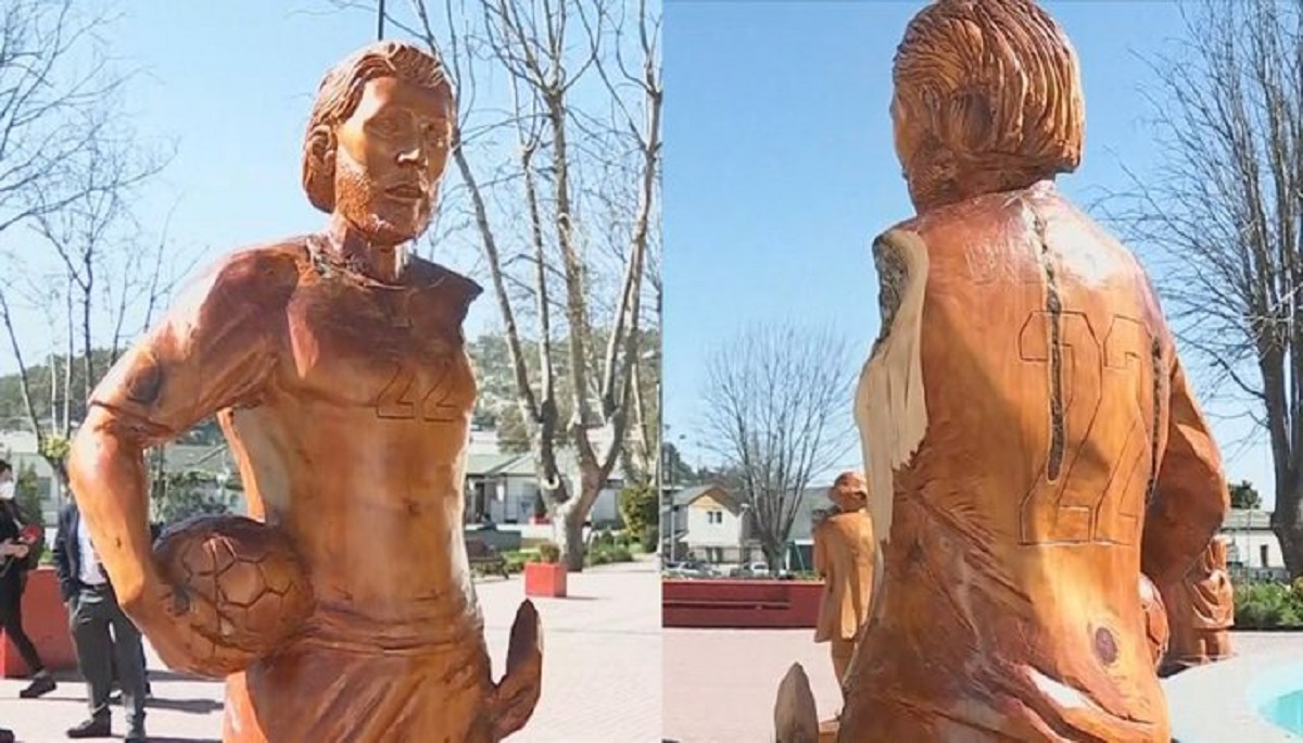 Estatua de Ben Brereton fue vandalizada en Penco.