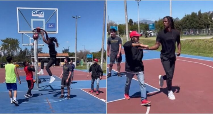 Jimmy Butler jugando en cancha de Quito