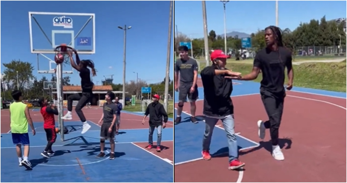Jimmy Butler jugando en cancha de Quito