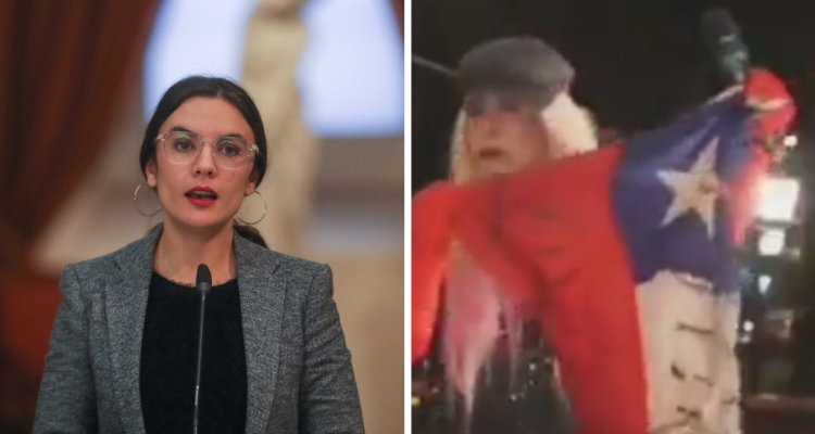 Gobierno condena uso de bandera chilena en performance sexual en evento de Apruebo Transformar.