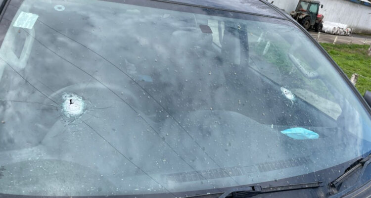 Conductor herido en el rostro