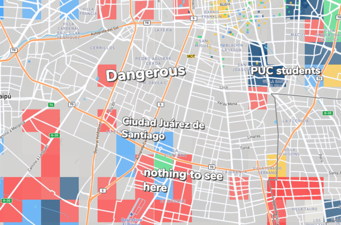 Ciudad Juarez de Santiago y Dangerous (Peligroso), forman parte de los calificativos en Hoodmaps.