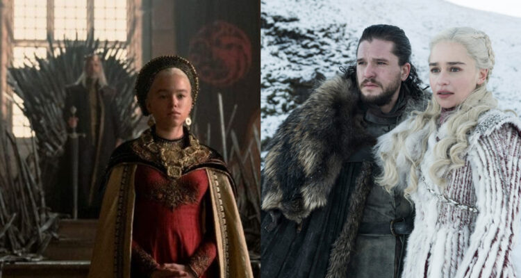 Dos de los personajes de House of The Dragon y los protagonistas de Game of Thrones. No es necesario ver una para poder disfrutar de la otra.