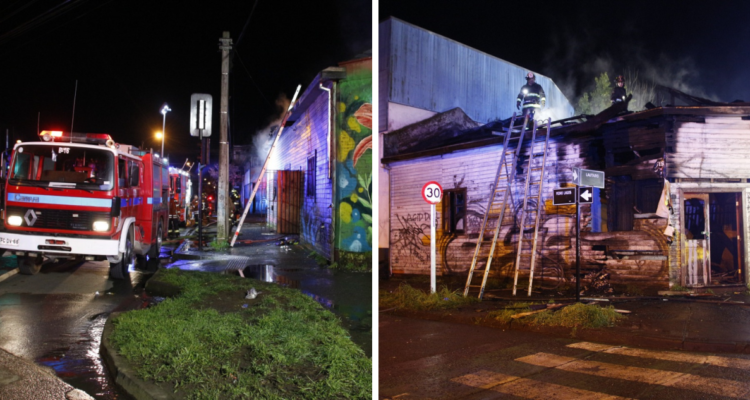 Incendio en casona de Temuco