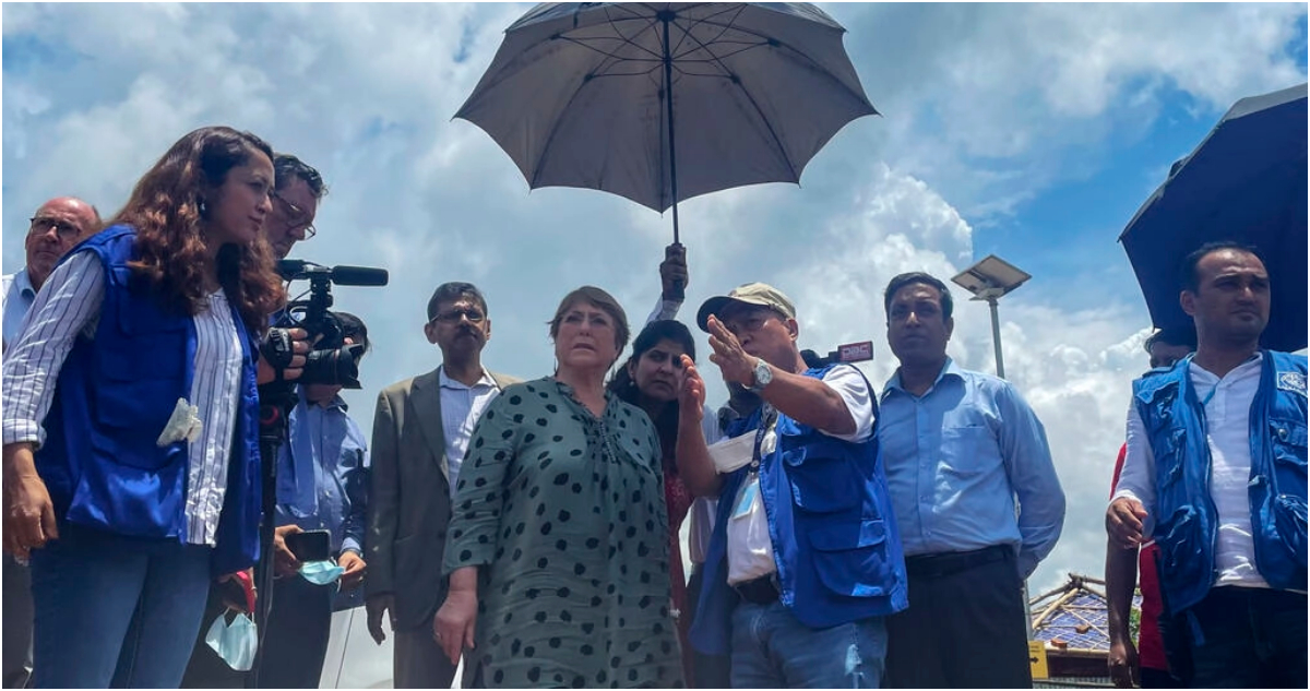 Refugiados rohinyás interpelan a Michelle Bachelet por una mejor seguridad en Bangladés