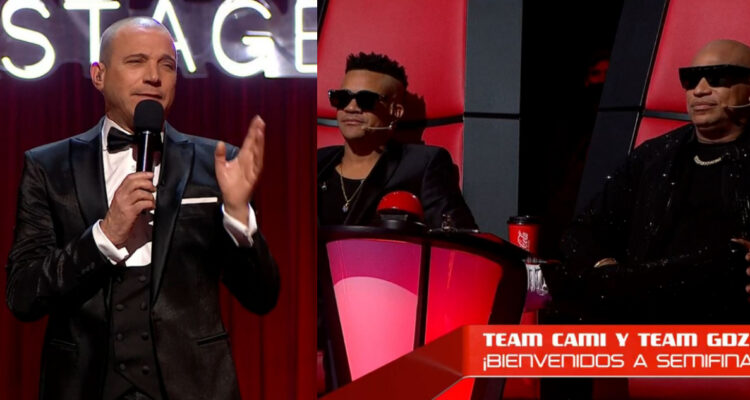 El animador Julián Elfenbein explicando el desperfecto de The Voice.