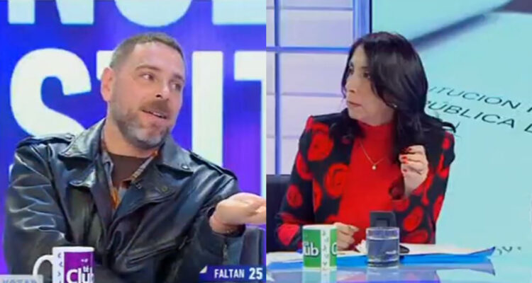 Karla Rubilar y José Antonio Neme discutiendo en Mucho Gusto.