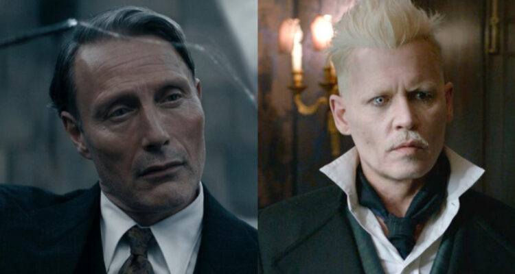 Mads Mikkelsen y Johnny Depp en Animales Fantásticos.