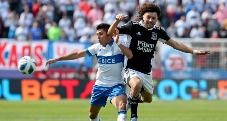 Maximiliano Falcón en el duelo ante Universidad Católica.