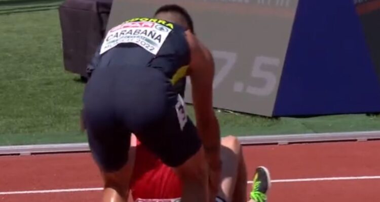 Nahuel Carabaña protagonizó aplaudido gesto de deportividad.