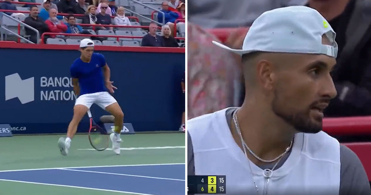 Nick Kyrgios quedó marcando ocupado tras el punto de Sebastián Báez.