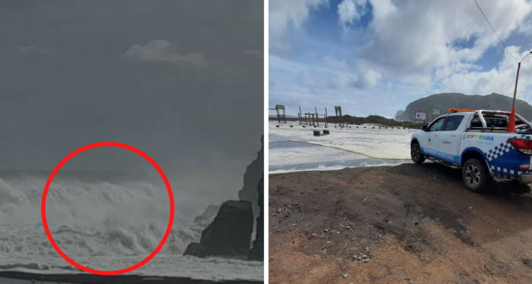 Olas de hasta ocho metros de altura dejan marejadas en Coelemu: Armada llama a turistas a retirarse