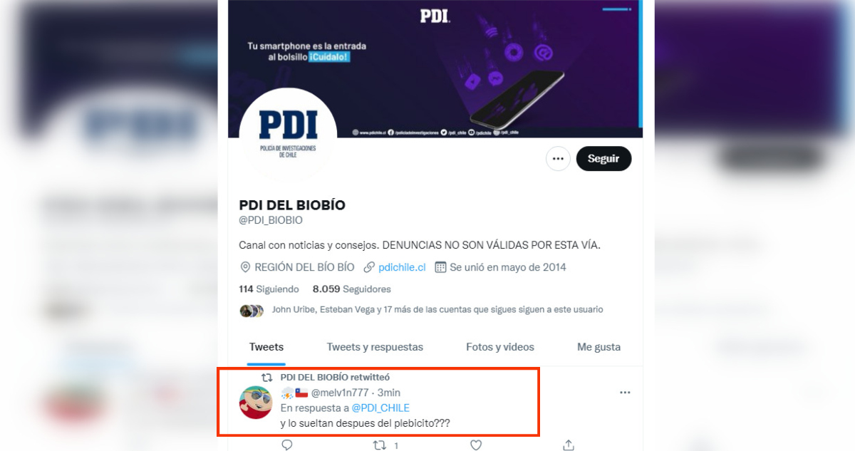 Captura de Twitter