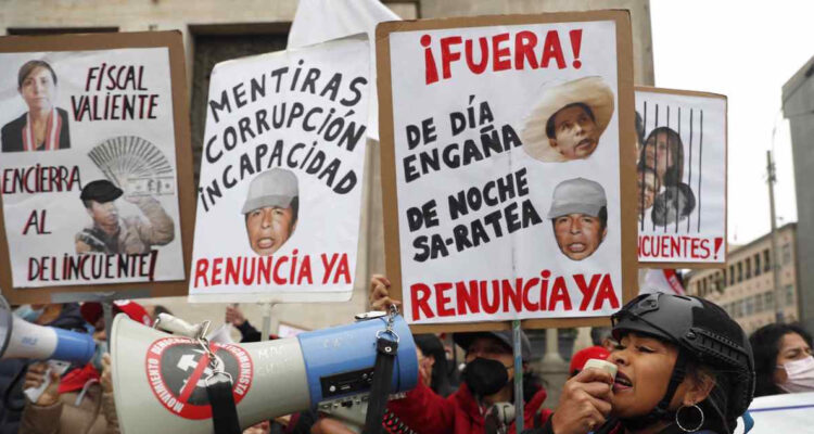 Protestas contra Pedro Castillo.