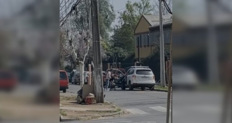 Mujer y su perro sufren violento portonazo en Macul