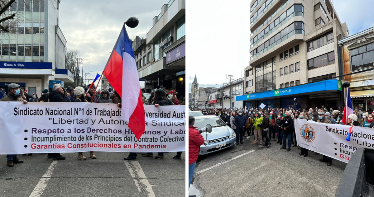 Profesores de la UaCH protestan en Valdivia