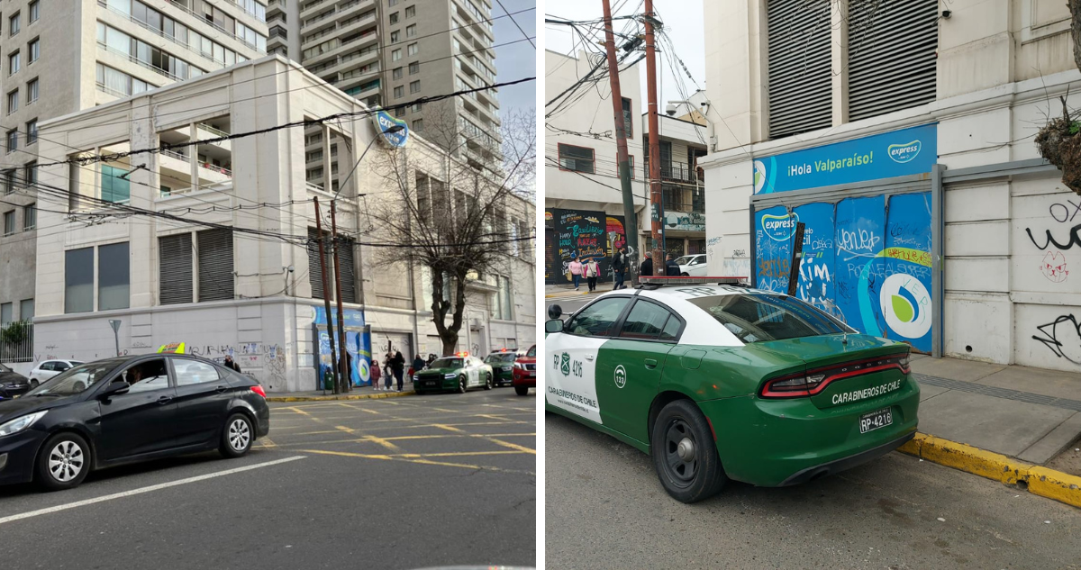 Reportan disparos en robo de supermercado de Valparaíso: delincuentes se habrían fugado
