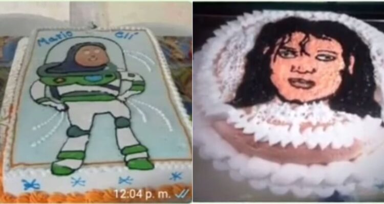 Broma con torta de Buzz Lightyear