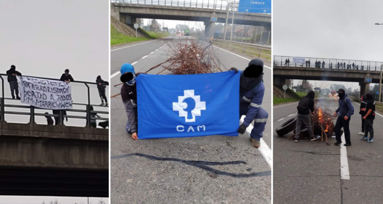 Confirman un detenido tras manifestación de la CAM en la Ruta 5 Sur, altura Victoria