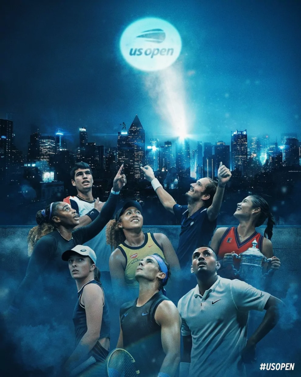 Excelentes tenistas aparecen en el cartel promocional del US Open, menos Novak Djokovic.
