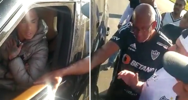 Eduardo Vargas en increpado por torcedores del Atlético Mineiro.