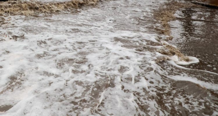 Viviendas anegadas producto de intensas marejadas deja sistema frontal en la región de Los Lagos