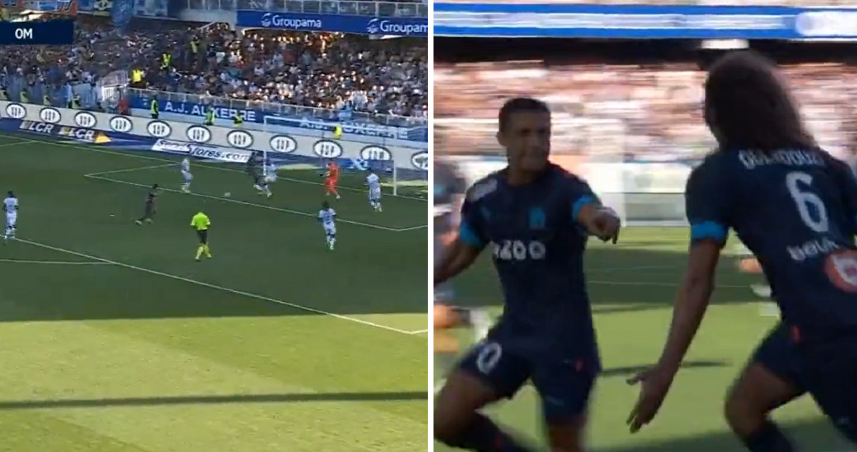 Alexis Sánchez anotó golazo ante Auxerre.