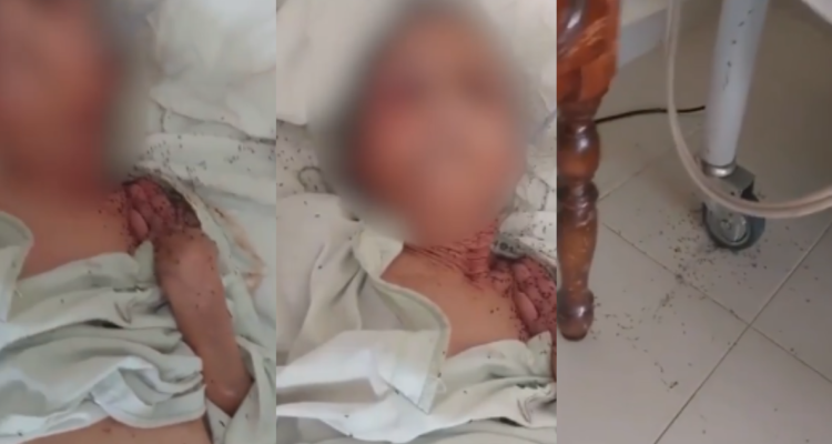 Anciana con hormigas en Portugal