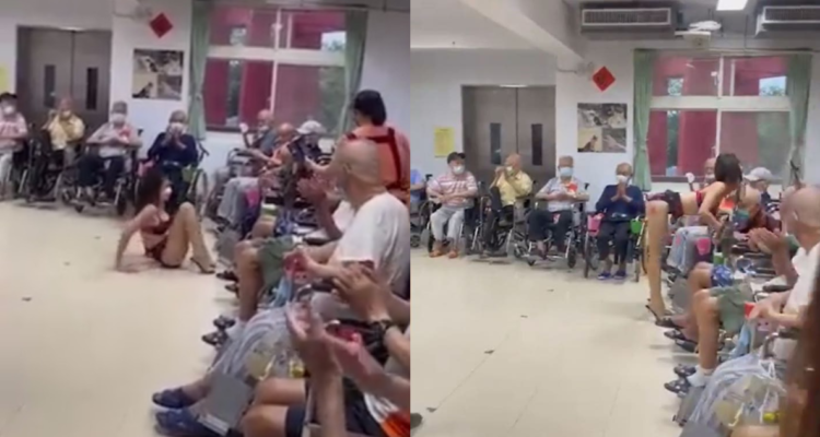 Stripper en asilo de ancianos en Taiwán