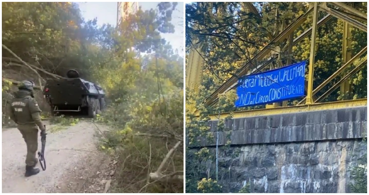 Bloqueos caminos lienzo Araucanía