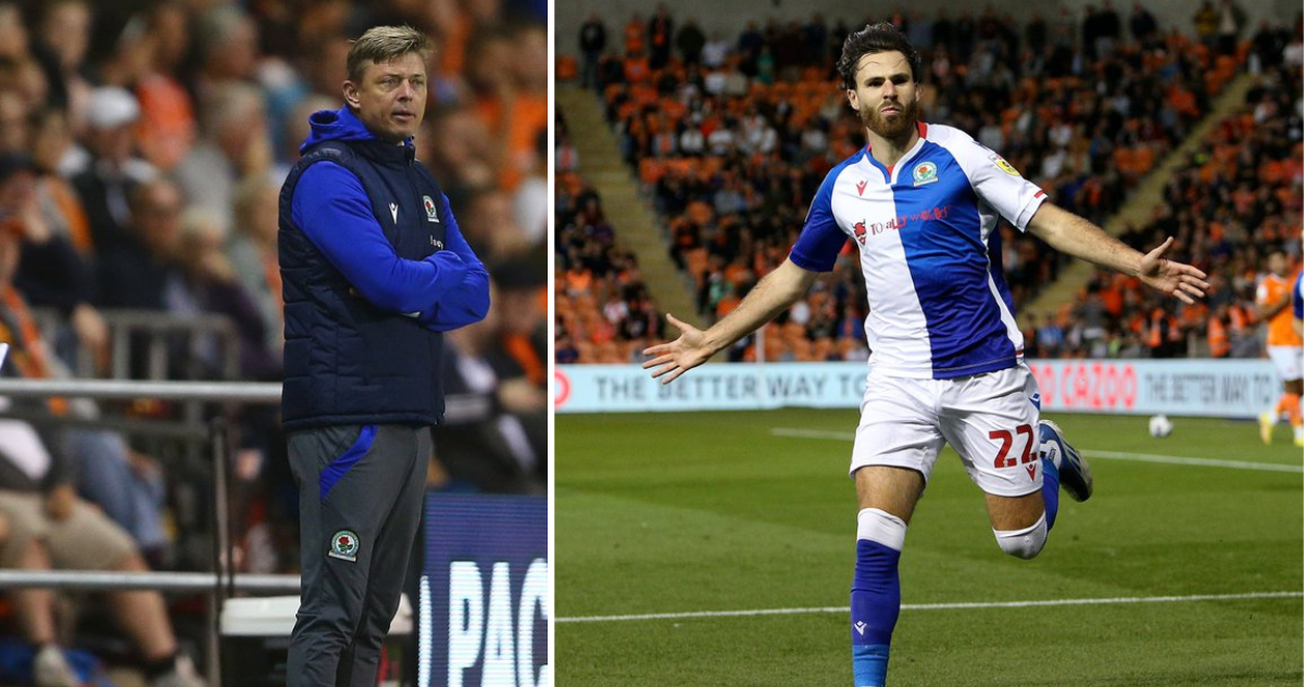 El DT del Blackburn Rovers celebra la permanencia de Ben Brereton.