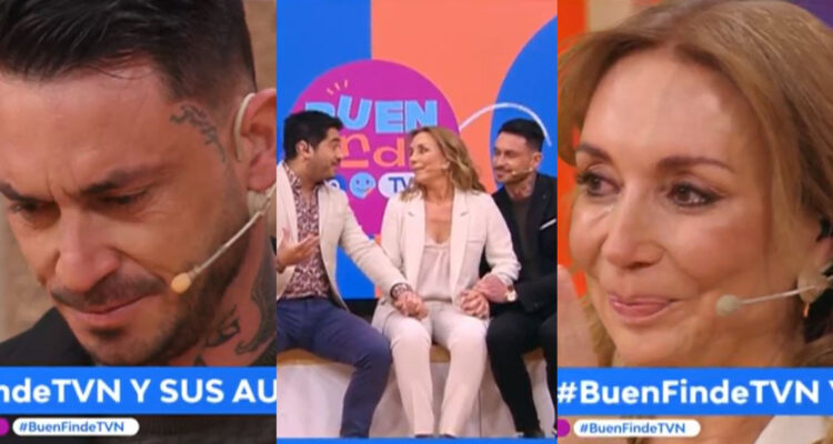 Karen Doggenweiler en el matinal Buen Finde junto a Gino Costa y Mauricio Pinilla.