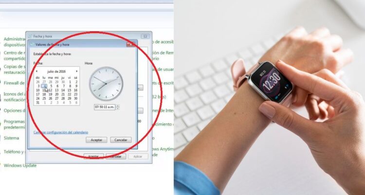 Cambio de hora en Windows