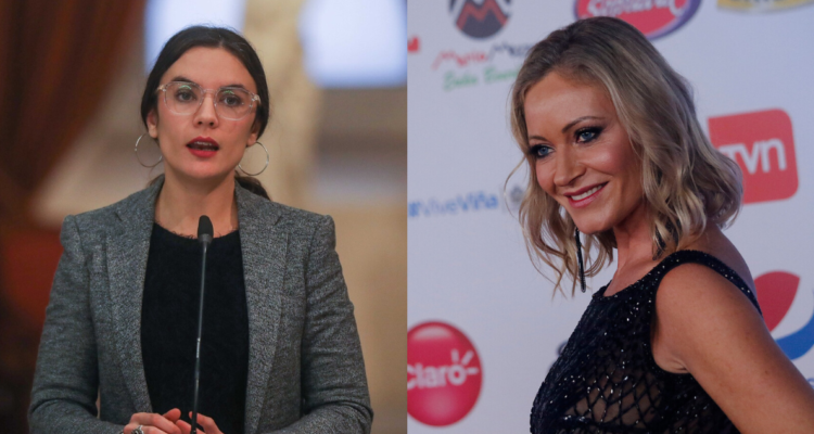 Ministra vocera de gobierno Camila Vallejo (Izquierda) y Marcela Vacarezza, exconductora de televisión (Der)