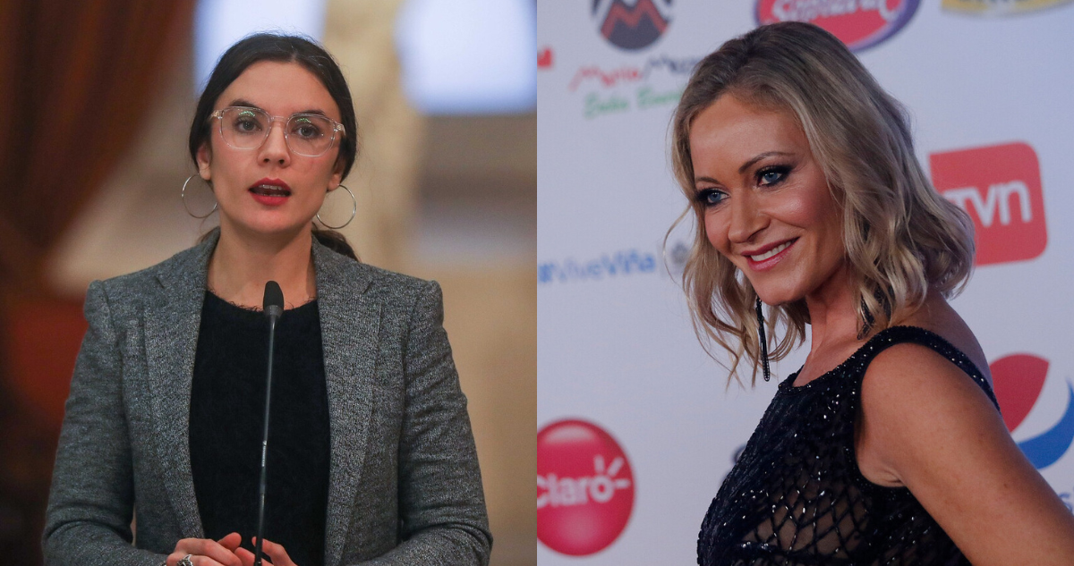 Ministra vocera de gobierno Camila Vallejo (Izquierda) y Marcela Vacarezza, exconductora de televisión (Der)