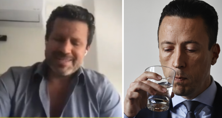 Andrés Holguín, abogado de Byron Castillo, se ríe de Eduardo Carlezzo tras fallo de la FIFA.