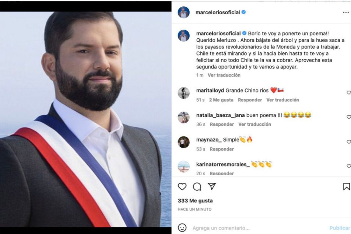 Chino Ríos emplazó en redes sociales a Gabriel Boric.