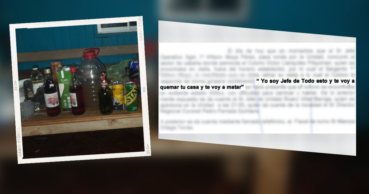 “Voy a quemar tu casa y te voy a matar”: comunero ebrio amenaza a gendarme en CET de Cañete.