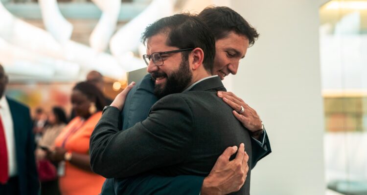 Boric y Justin Trudeau