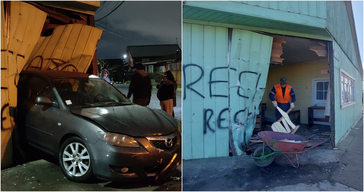 Conductor choca contra casa en Talcahuano