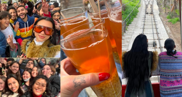 Dua Lipa subió el San Cristóbal en funicular y tomó mote con huesillo antes de su show en Chile
