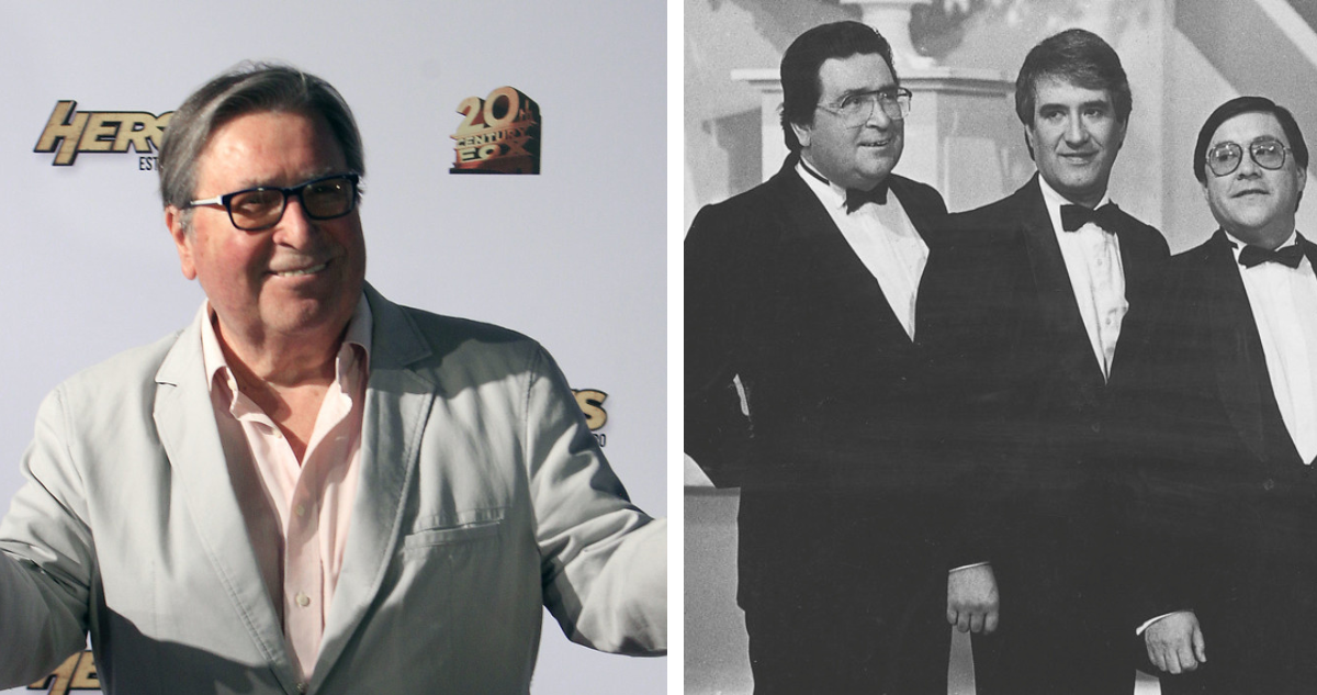 Eduardo Ravani en estreno de una película (izquierda) y Eduardo Ravani junto a Jorge Pedreros (Espinita) y Fernando Alarcón (Canitrot)