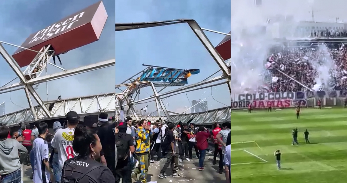 Colapsa estructura del Estadio Monumental luego que cientos de hinchas treparan durante “arengazo”