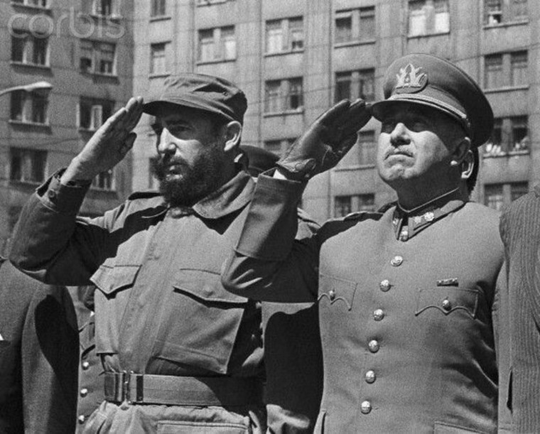 fotos extrañas de Chile: Fidel Castro y Pinochet en Chile