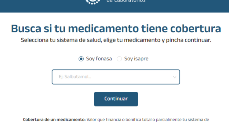 Captura web de la plataforma gratuita "Mi medicamento"
